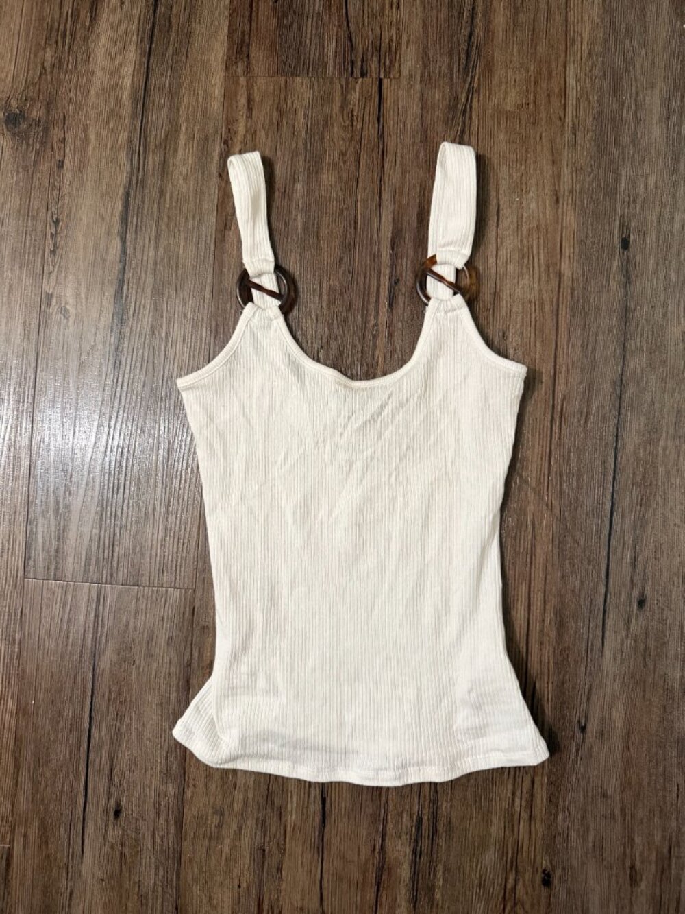 y2k beaded wooden white tank top - Picture 4 of 5